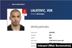 Red Notice from Interpol for Vuk Lalatović, suspected of double murder