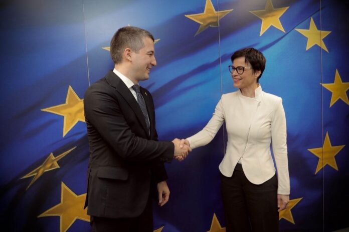 DPM Bečić and Minister Šaranović meet with European Commissioner for Enlargement Marta Kos